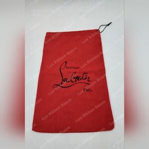 CHRISTIAN LOUBOUTIN Red Drawstring Dust Bag Paris Logo Luxury Storage EUC